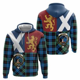 ScotsTee Shop Scottish Guthrie Crest Tartan Hoodie Lion Rampant Saltire Style