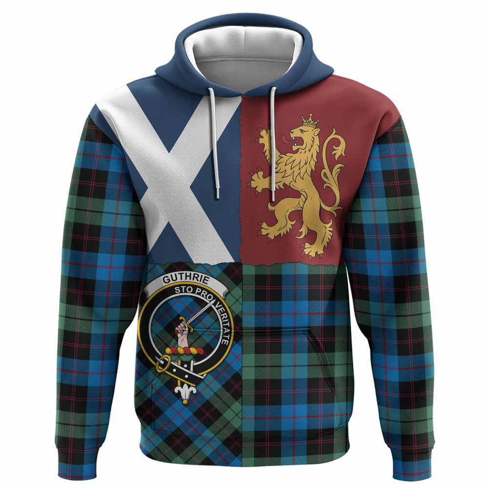 ScotsTee Shop Scottish Guthrie Crest Tartan Hoodie Lion Rampant Saltire Style