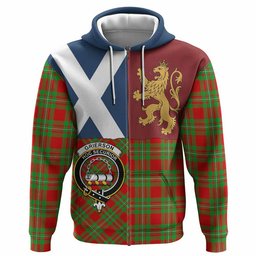 ScotsTee Shop Scottish Grierson Crest Tartan Hoodie Lion Rampant Saltire Style