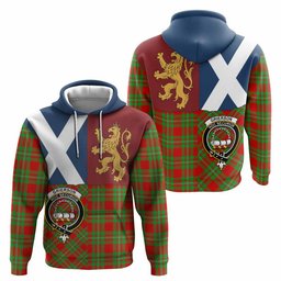 ScotsTee Shop Scottish Grierson Crest Tartan Hoodie Lion Rampant Saltire Style