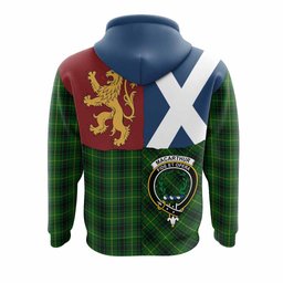 ScotsTee Shop Scottish MacArthur (McArthur) Crest Tartan Hoodie Lion Rampant Saltire Style