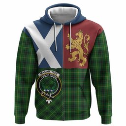 ScotsTee Shop Scottish MacArthur (McArthur) Crest Tartan Hoodie Lion Rampant Saltire Style