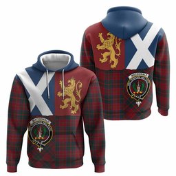 ScotsTee Shop Scottish MacDonald (McDonald) of Glencoe Crest Tartan Hoodie Lion Rampant Saltire Style