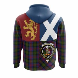 ScotsTee Shop Scottish MacLennan (McLennan) Crest Tartan Hoodie Lion Rampant Saltire Style