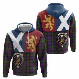 ScotsTee Shop Scottish MacLennan (McLennan) Crest Tartan Hoodie Lion Rampant Saltire Style