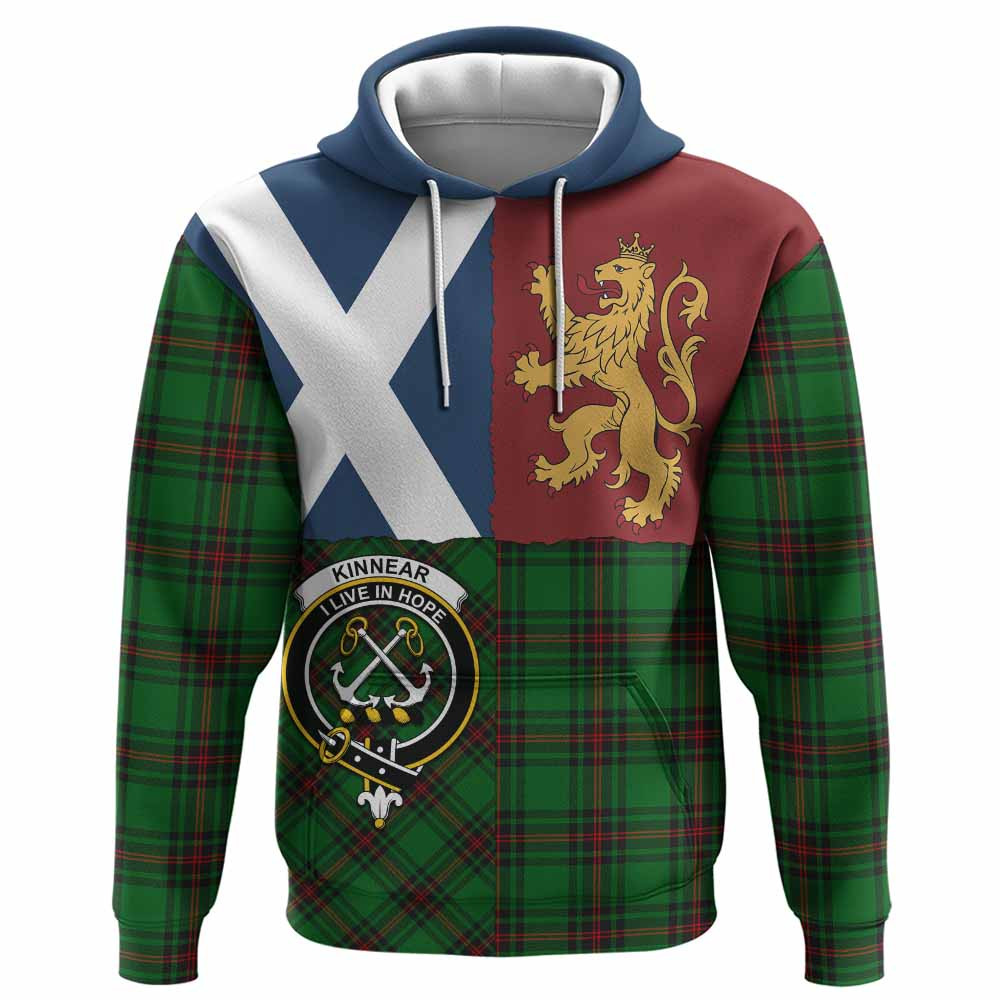 ScotsTee Shop Scottish Kinnear Crest Tartan Hoodie Lion Rampant Saltire Style
