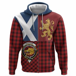 ScotsTee Shop Scottish MacIver (McIver) Crest Tartan Hoodie Lion Rampant Saltire Style