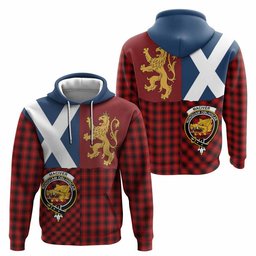 ScotsTee Shop Scottish MacIver (McIver) Crest Tartan Hoodie Lion Rampant Saltire Style