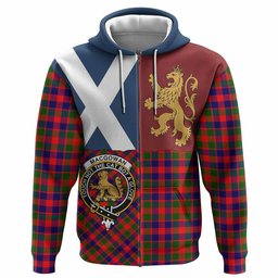 ScotsTee Shop Scottish MacGowan (McGowan) Crest Tartan Hoodie Lion Rampant Saltire Style