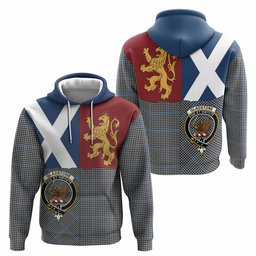ScotsTee Shop Scottish Gladstone (Gladstanes) Crest Tartan Hoodie Lion Rampant Saltire Style
