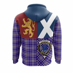ScotsTee Shop Scottish Ochterlony Crest Tartan Hoodie Lion Rampant Saltire Style