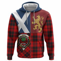 ScotsTee Shop Scottish Hogg (Hog) Crest Tartan Hoodie Lion Rampant Saltire Style