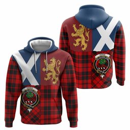 ScotsTee Shop Scottish Hogg (Hog) Crest Tartan Hoodie Lion Rampant Saltire Style