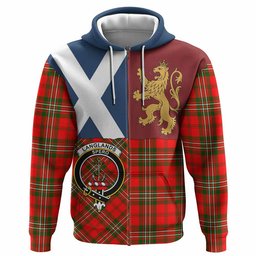 ScotsTee Shop Scottish Langlands Crest Tartan Hoodie Lion Rampant Saltire Style
