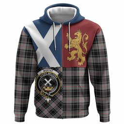 ScotsTee Shop Scottish Moffat Crest Tartan Hoodie Lion Rampant Saltire Style