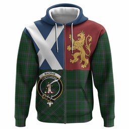 ScotsTee Shop Scottish MacRae (McRae) Crest Tartan Hoodie Lion Rampant Saltire Style