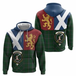 ScotsTee Shop Scottish MacRae (McRae) Crest Tartan Hoodie Lion Rampant Saltire Style