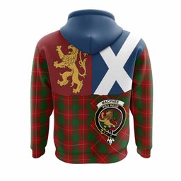 ScotsTee Shop Scottish MacPhee (McPhee) Crest Tartan Hoodie Lion Rampant Saltire Style