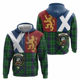 ScotsTee Shop Scottish Duncan Crest Tartan Hoodie Lion Rampant Saltire Style