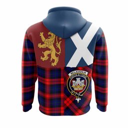 ScotsTee Shop Scottish McLaughlin Crest Tartan Hoodie Lion Rampant Saltire Style