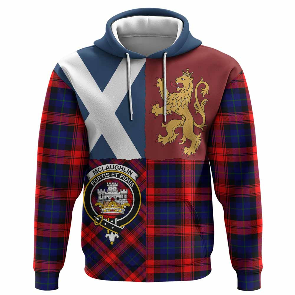 ScotsTee Shop Scottish McLaughlin Crest Tartan Hoodie Lion Rampant Saltire Style