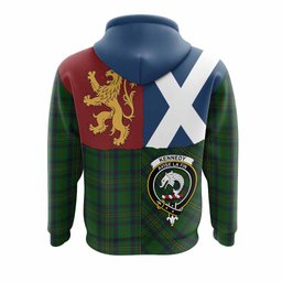 ScotsTee Shop Scottish Kennedy Crest Tartan Hoodie Lion Rampant Saltire Style