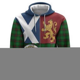 ScotsTee Shop Scottish Lundin Crest Tartan Hoodie Lion Rampant Saltire Style