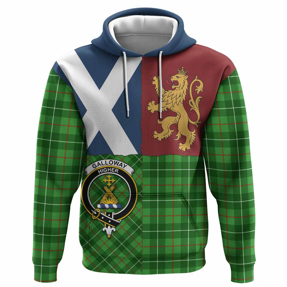ScotsTee Shop Scottish Galloway Crest Tartan Hoodie Lion Rampant Saltire Style