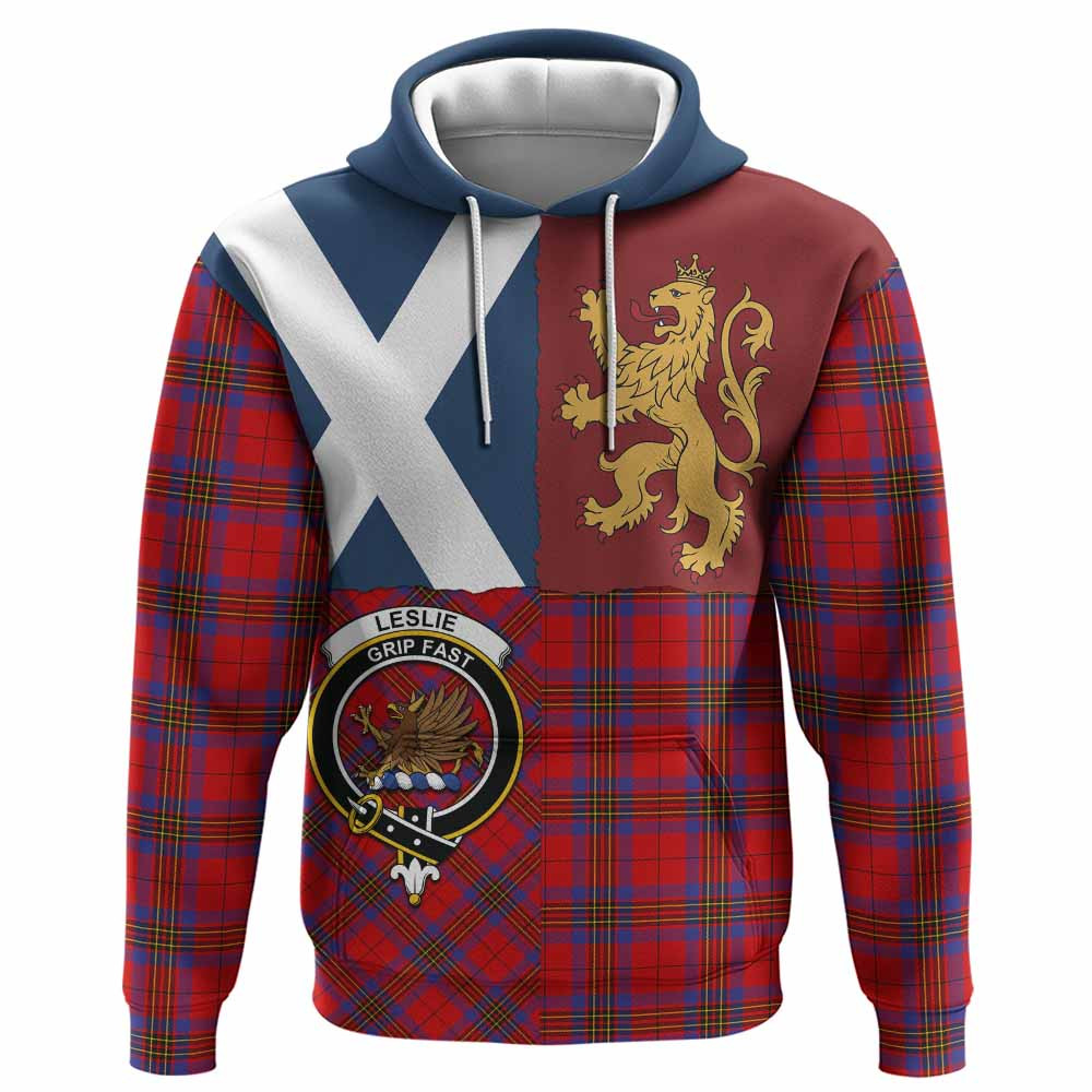 ScotsTee Shop Scottish Leslie Crest Tartan Hoodie Lion Rampant Saltire Style