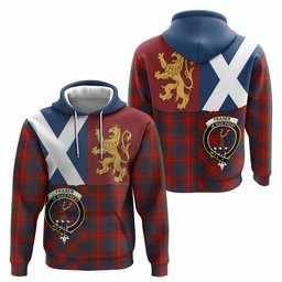 ScotsTee Shop Scottish Fraser Crest Tartan Hoodie Lion Rampant Saltire Style