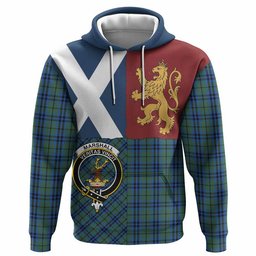 ScotsTee Shop Scottish Marshall Crest Tartan Hoodie Lion Rampant Saltire Style