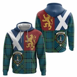 ScotsTee Shop Scottish Kirkpatrick Crest Tartan Hoodie Lion Rampant Saltire Style