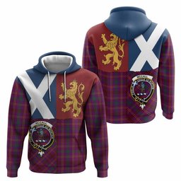 ScotsTee Shop Scottish McCall (Caithness) Crest Tartan Hoodie Lion Rampant Saltire Style