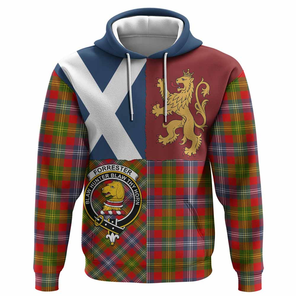 ScotsTee Shop Scottish Forrester (Foster) Crest Tartan Hoodie Lion Rampant Saltire Style