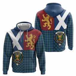 ScotsTee Shop Scottish Falconer Crest Tartan Hoodie Lion Rampant Saltire Style
