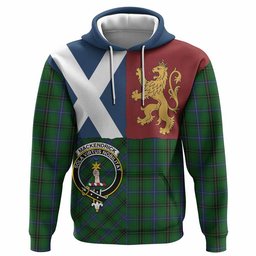 ScotsTee Shop Scottish MacKendrick (McKendrick) Crest Tartan Hoodie Lion Rampant Saltire Style
