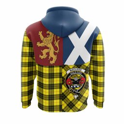 ScotsTee Shop Scottish MacLeod (McLeod) Crest Tartan Hoodie Lion Rampant Saltire Style