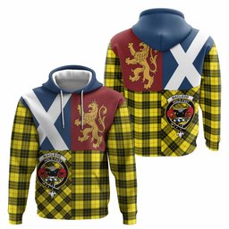 ScotsTee Shop Scottish MacLeod (McLeod) Crest Tartan Hoodie Lion Rampant Saltire Style