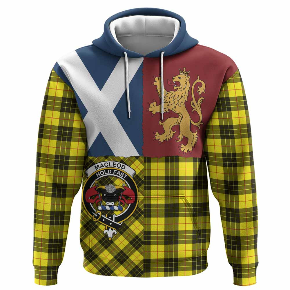 ScotsTee Shop Scottish MacLeod (McLeod) Crest Tartan Hoodie Lion Rampant Saltire Style