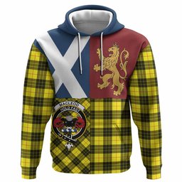 ScotsTee Shop Scottish MacLeod (McLeod) Crest Tartan Hoodie Lion Rampant Saltire Style