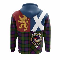 ScotsTee Shop Scottish MacDonald (McDonald) Crest Tartan Hoodie Lion Rampant Saltire Style