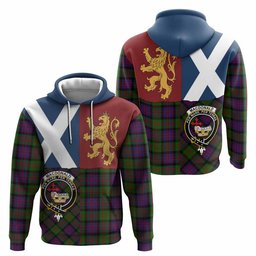 ScotsTee Shop Scottish MacDonald (McDonald) Crest Tartan Hoodie Lion Rampant Saltire Style