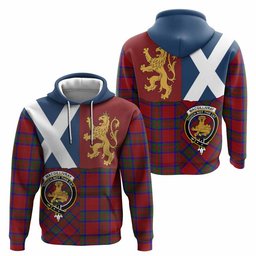 ScotsTee Shop Scottish MacGillivray (McGillivray) Crest Tartan Hoodie Lion Rampant Saltire Style