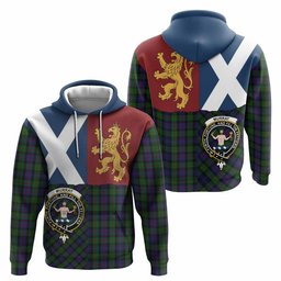 ScotsTee Shop Scottish Murray Crest Tartan Hoodie Lion Rampant Saltire Style