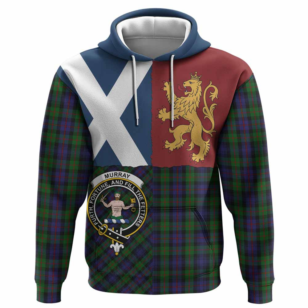 ScotsTee Shop Scottish Murray Crest Tartan Hoodie Lion Rampant Saltire Style