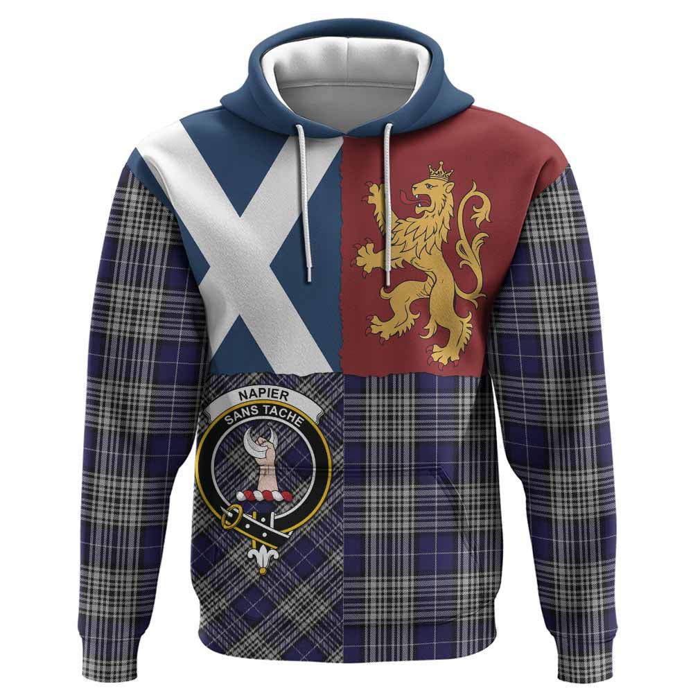 ScotsTee Shop Scottish Napier Crest Tartan Hoodie Lion Rampant Saltire Style