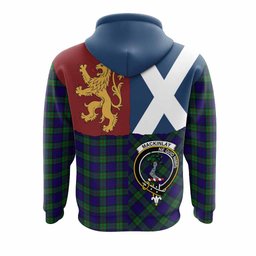 ScotsTee Shop Scottish MacKinlay (McKinlay) Crest Tartan Hoodie Lion Rampant Saltire Style