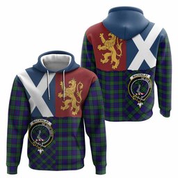 ScotsTee Shop Scottish MacKinlay (McKinlay) Crest Tartan Hoodie Lion Rampant Saltire Style