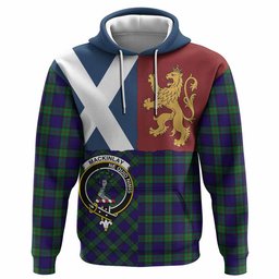 ScotsTee Shop Scottish MacKinlay (McKinlay) Crest Tartan Hoodie Lion Rampant Saltire Style