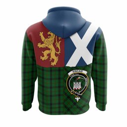 ScotsTee Shop Scottish Kincaid Crest Tartan Hoodie Lion Rampant Saltire Style